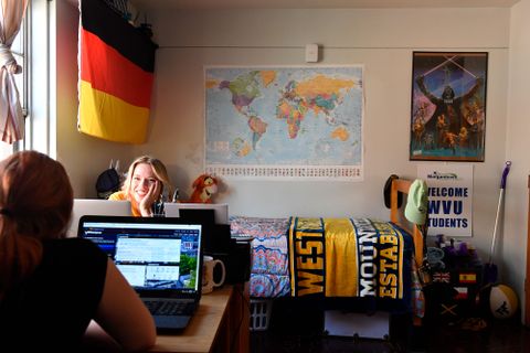 two female students in their room