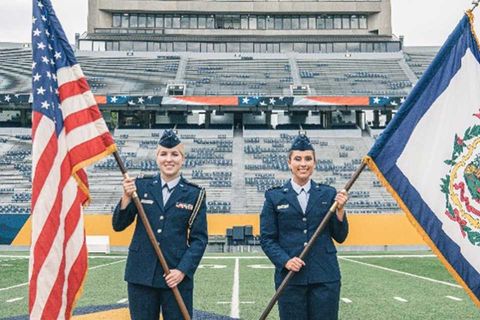 air force rotc on the football field